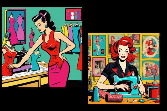 Download Pop Art Sewing Graphics Set 5 - Premium Resources